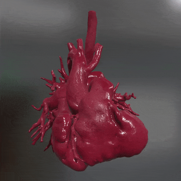 Gif cuore 3D con sfondo dinamico