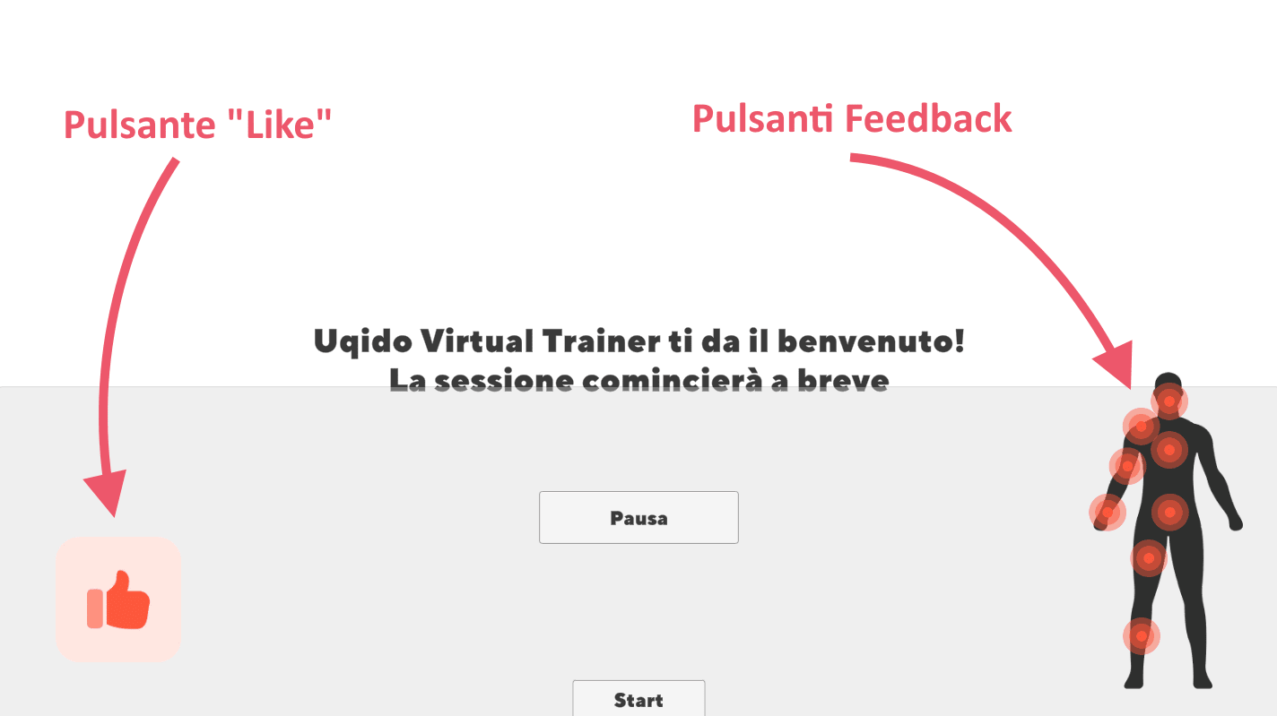Begininnig screen of Uqido Virtual Trainer